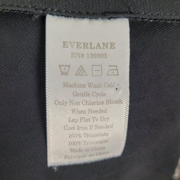 Everlane Wide Leg Pants Triacetate Trousers Full Lenght Black Size 00 - Picture 10 of 11